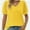 Yellow, variant on Womens Casual V Neck T Shirts Swiss Dotted Puffy Sheer Short Sleeve Blouses