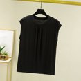 thumbnail image 2 of Asxite Womens Pajamas Casual Loose Breathable Sleeveless Crew Neck Solid Sleep Shirt, 2 of 6