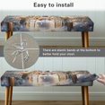 thumbnail image 6 of Psesaysky Christmas End of Bed Bench Elastic Cover Featuring Snowman Snowflake, Polyester Spandex Fabric Anti Pet Hair Slipcover for Bedroom and Dining Room, 6 of 9