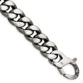 thumbnail image 3 of Sterling Silver Ruthenium and Antiqued Brushed Link Bracelet, 3 of 4