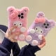 thumbnail image 2 of Popular en invierno, funda de teléfono de felpa con diseño de gato Hello Cute Kitty de dibujos animados a prueba de congelación para iphone 13 14 15 plus/pro/pro max, 2 of 4