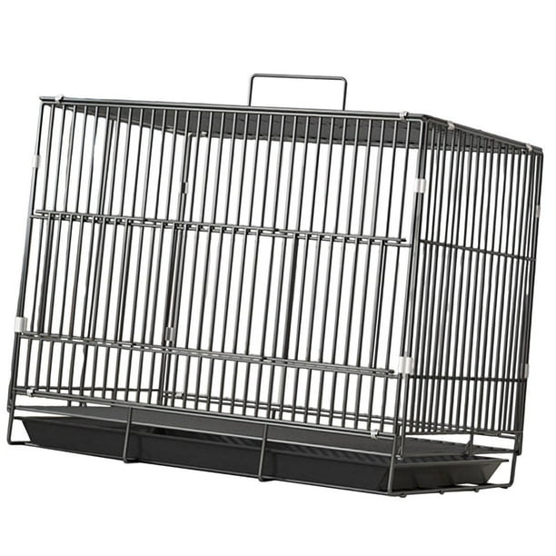 Jaula de para pájaros, plegable, con bandeja extraíble, construcción robusta, portátil y dispensador de agua para periquitos, pinzones y negro 397x28x295cm