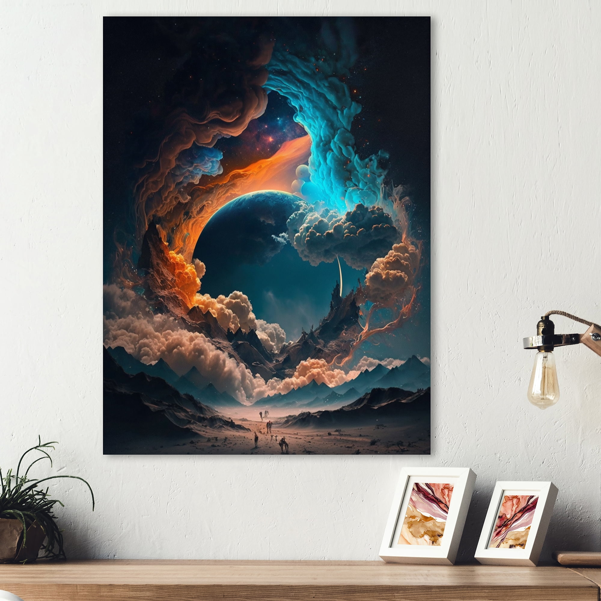 Designart Futuristic Landscape In Space III Canvas Wall Art