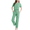 #1_Green, variant on Women’s Nursing Scrub Set Notched V Neck Short Sleeve Top and Wide Leg Cargo Pants with Pockets Stretch Comfortable Workwear Uniform for Medical Professionals