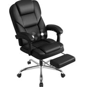 Furmax Reclining Massage Computer Chair Ergonomic Executive Office Chair Height Adjustable Leather Chair With Armsrests,Black