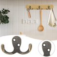 thumbnail image 2 of Fdelink Vintage Coat Hook,A Wall Hook,Double fork Coat and Hat Hook Wall Mounted Antique Brass Wall Hook Practical Rural Hook Suitable for Jackets Scarves Bags Towels Keys Hats Cups Hats, 2 of 4