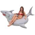thumbnail image 1 of Float para piscina GoFloats, hinchable con forma de tiburón «Great White Bite», 1 of 8