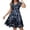 Blue, variant on Iyufng Women's Summer Dresses V-Neck Printed Short Sleeve Mini Dress