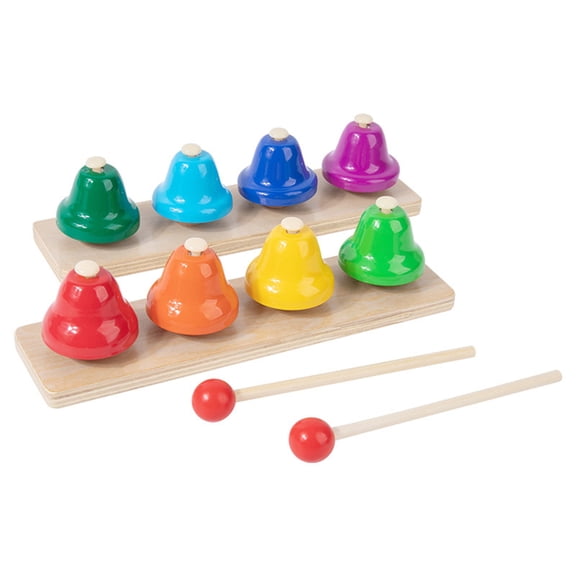 Colorful Diatonic Hand Bells Desk Bells 8 Note Diatonic Musical Bells Holiday Gift for toddler Children Kids Adults