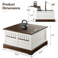 thumbnail image 3 of Cottinch 31.5" Farmhouse Lift Top Coffee Table with Large Hidden Storage Compartments, Wood Square Center Table with Rivet Barn Door for Living Room, 3 of 11