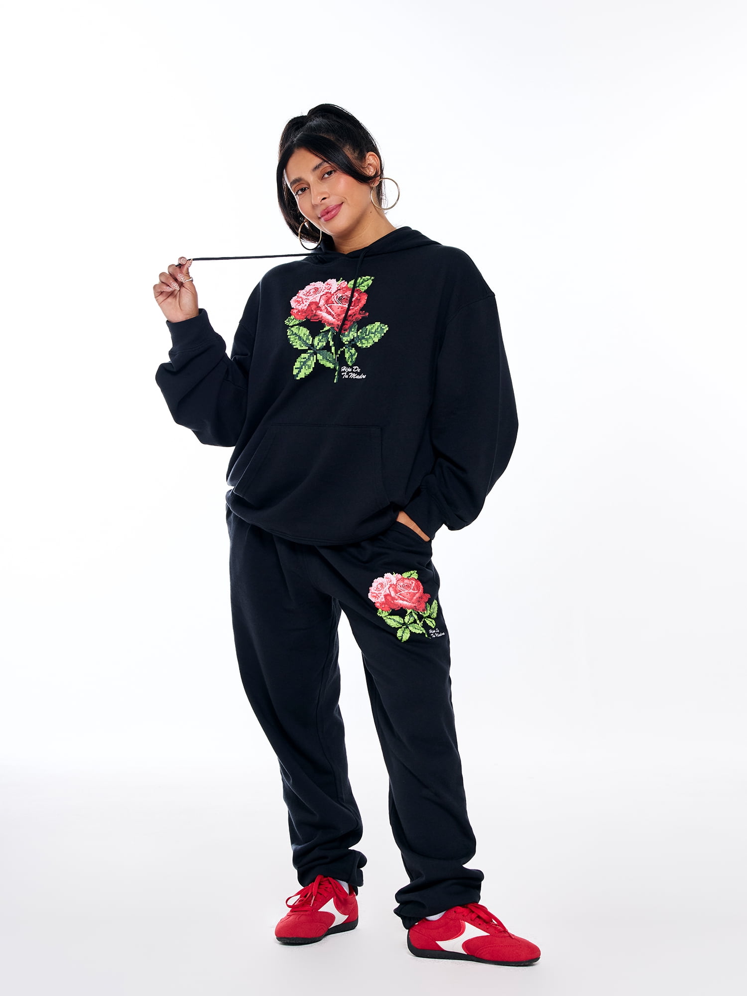 Hija De Tu Madre, Unisex Graphic Hoodie, Roses, Sizes XS-3XL