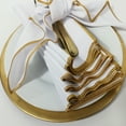 thumbnail image 2 of Eiden Linen,Gold Collection , Ensemble de 6, Serviettes en Tissu, Blanches avec Garniture Dorée, 2 of 7