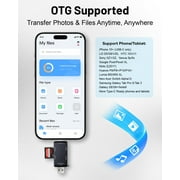 Atzeste 4-in-1 SD Card Reader, USB C & USB 3.0 Simultaneous Read/Write Memory Card Adapter for SD/Micro SD, SD Card Reader for iPhone 15/16/17, MacBook Pro, Laptop, PC