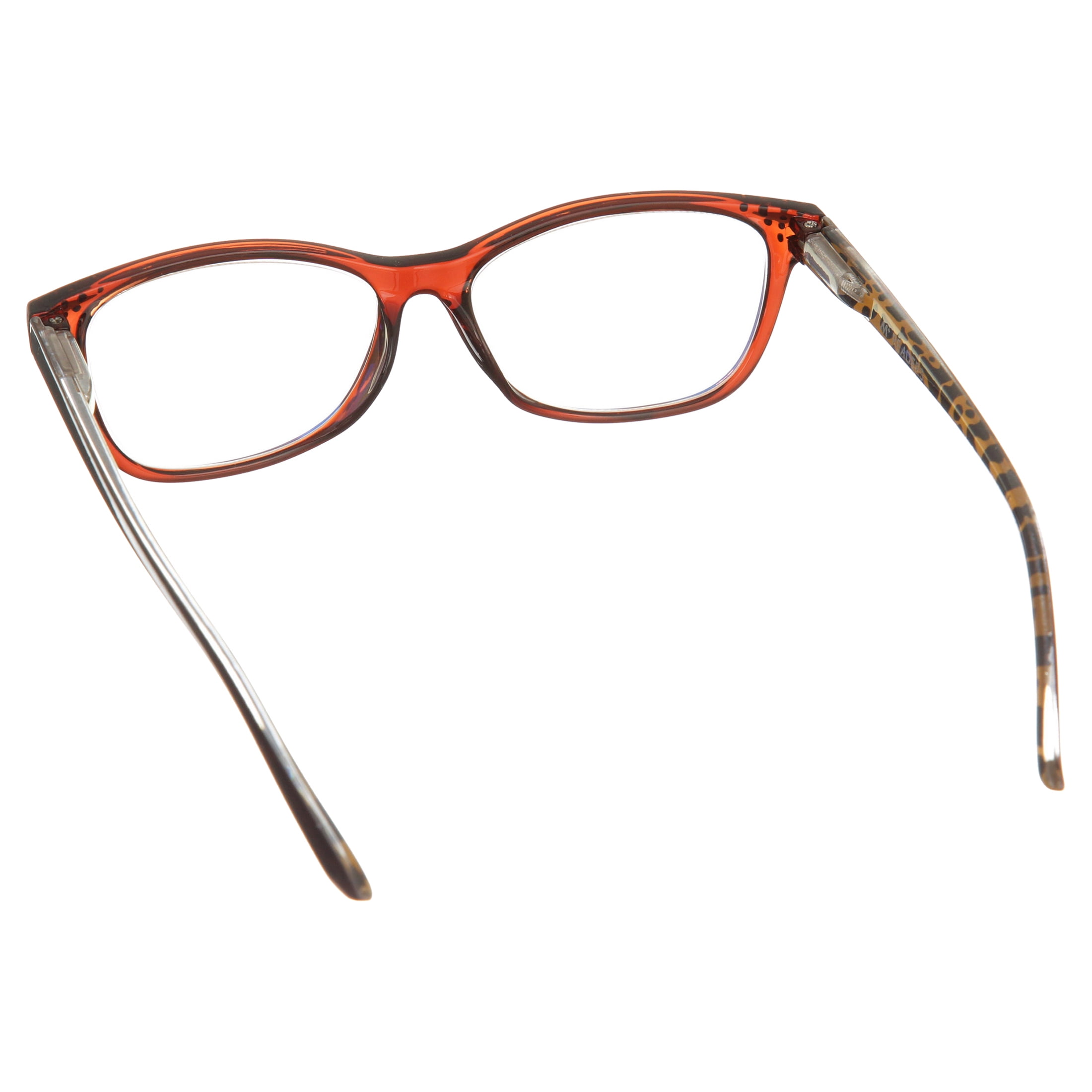 M Readers Women's Joan +1.25 Rectangle Reading Glasses with Case, Brown