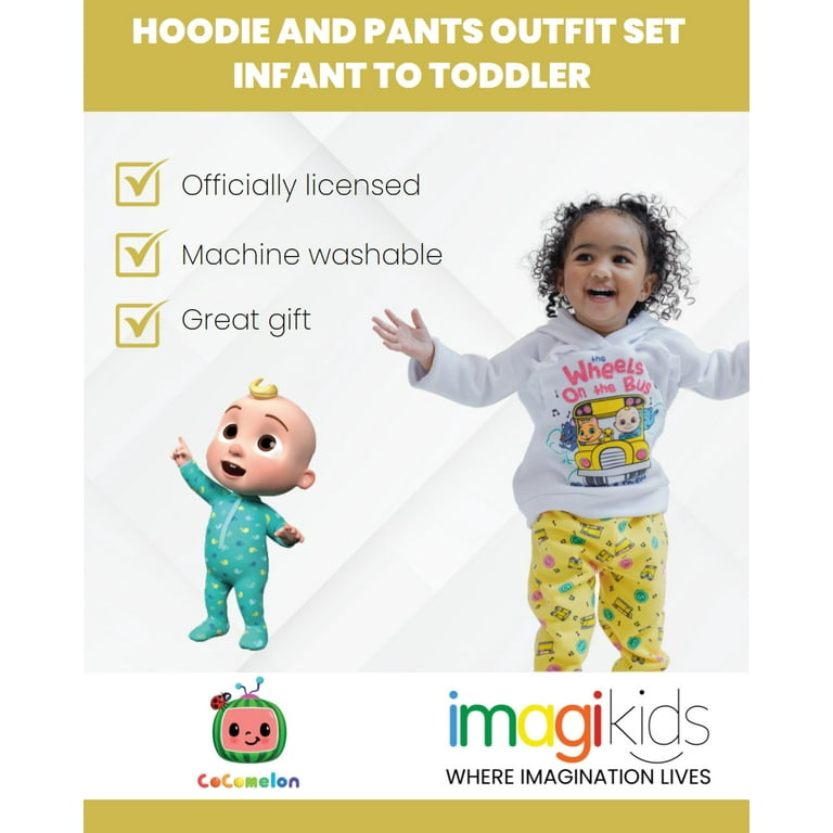 CoComelon JJ Toddler Girls Fleece Pullover Hoodie and Pants Outfit Set  Infant to Toddler 