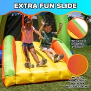 Sportspower Kids Inflatable Bounce House with Slide & Blower, Bouncy Castle Jumper for Backyard Outdoor Indoor Play, Toddler Bounce House Ages 3–8