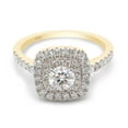 thumbnail image 3 of 0.90 Carat (Cttw) Centre 5MM Round Cut Lab Created Moissanite Diamond Halo Engagement Eternity Ring for Women In 10K Solid Yellow Gold (G-H Color, VVS1 Clarity)-4, 3 of 7