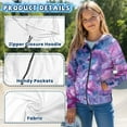 thumbnail image 6 of Uourmeti Purple Rose Horse Zip Up Hoodie with Pockets Long Sleeve Lightweight Comfy Casual Outerwear for Girls Teens Size 6-9, 6 of 7
