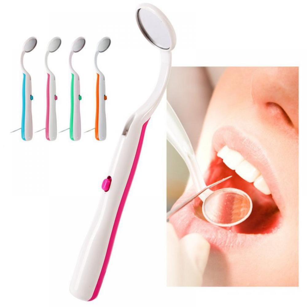Oral Health Care Dental Mirror Bright Durable Dentist Mouth Mirrors with LED Light Reusable Random Color