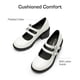 thumbnail image 4 of DREAM PAIRS Zapatos Mary Jane para Niñas con Tacón Grueso y Doble Correa en Blanco, 4 of 6
