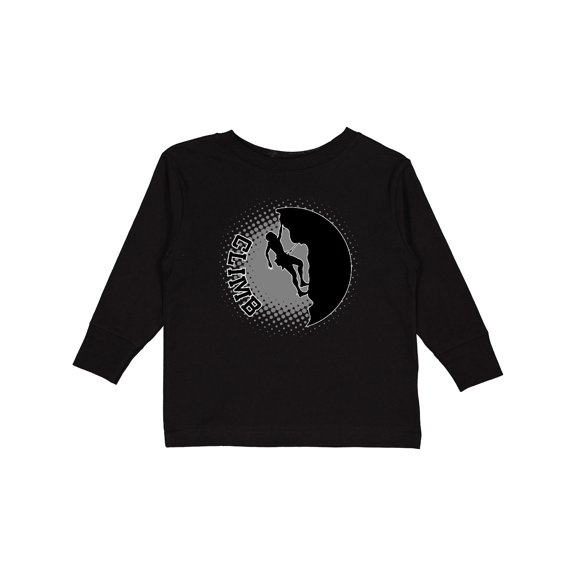 Inktastic Rock Climbing Silhouette Boys or Girls Long Sleeve Toddler T-Shirt