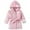 A Pink, variant on Fall Winter Toddler Boy Girl Robes Girls Bathrobes, Girls Fleece Hooded Robes Toddler Warm Fuzzy Bathrobe Solid Color Silk Hooded Bathrobe for Kids Homewear Sleepwear
