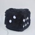 thumbnail image 4 of Trianu 1 Pair 3” Black with White Dots Mirror Fuzzy Plush Dice, Soft Plush Car Decorative Hanging Ornament, Black and White, 4 of 7