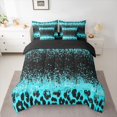 thumbnail image 2 of Homewish Cheetah Print Girl Boy 7-Piece Bedding Comforter Set,Black Blue King Bedding Sets,Bling Glitter Ultra Soft Bed Sheets,Microfiber Bedroom Decor,Reversible, 2 of 8