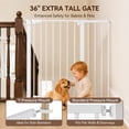 thumbnail image 4 of Baby Safety Gate, 36" Tall, 29.5-43.3" for Stairs and Doorway,Pet Gate for Ages 6 to 36 Months,White, 4 of 9