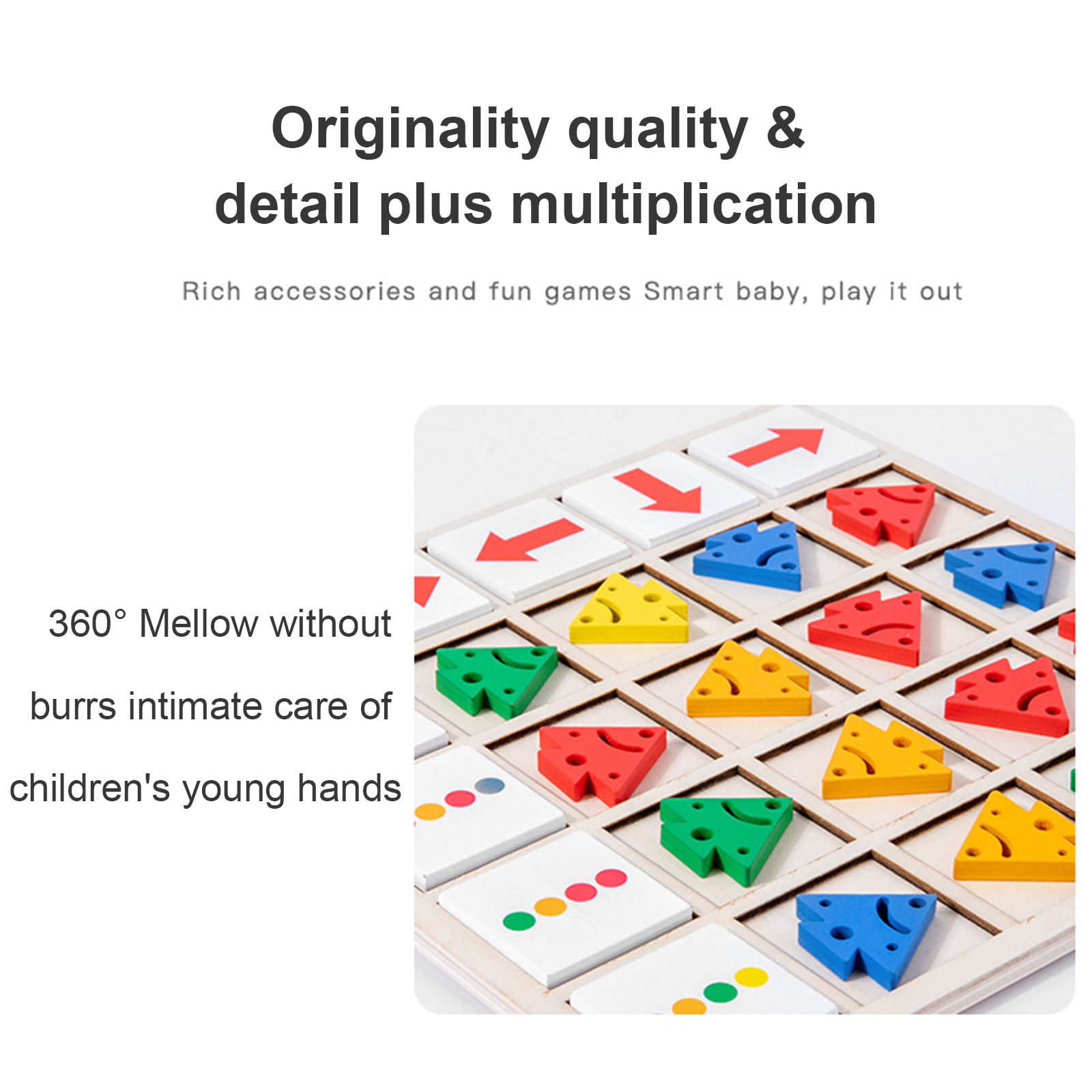 Children's Wooden Montessori Toys Kids Logical Thinking Training Direction  Color Cognition Early Learning Educational Board Game