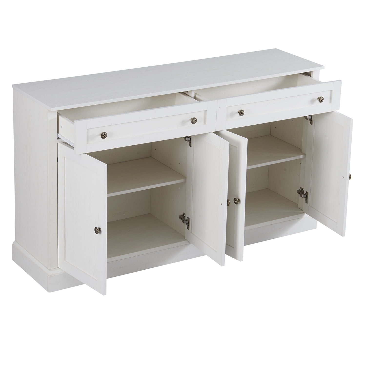 Kadyn Kitchen Sideboard Storage Buffet Cabinet, Modern Farmhouse Storage Cabinet with 2 Drawers & 4 Doors, Floor Cabinet Cupboard for Dining Room, Antique White Kadyn Kitchen Sideboard Storage Buffet Cabinet, Modern Farmhouse Storage Cabinet with 2 Drawers & 4 Doors, Floor Cabinet Cupboard for Dining Room, Antique White