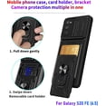 thumbnail image 2 of Wallet Case for Samsung Galaxy S20 FE(5G), Credit Card Slot Sliding Door Hide Portable Design, Heavy Duty Double Layer Hybrid Cushioned Rubber Bumper Protection Suitable for 6.5 Inche-Blue, 2 of 9