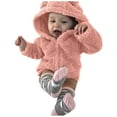 thumbnail image 2 of TAIAOJING Baby Teddy Bear Jackets Toddler Kids Girls Boys Full Zip Up Hooded Bear Ear Long Sleeve Thick Outerwear Snowsuit Coat 4-5 Years, 2 of 4