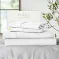 thumbnail image 1 of Purity Home 100% Cotton Twin Percale Bedsheet Set, 400 Thread Count Breathable, Super Soft, Cool & Crisp, 3-Piece, White, 1 of 4
