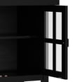 thumbnail image 3 of Simpli Home Artisan 60 inch Wide Solid Wood Transitional Large 4 Door Sideboard Buffet in Black, 3 of 15