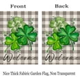 thumbnail image 5 of Welcome St. Patrick''s Day House Flag Double-Sided Lucky Clover Green Shamrocks Leaves Grey Buffalo Plaid Checkered Yard Flags Spring Farmhouse Outdoor Decoration for St. Patrick''s Day, 5 of 6