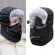 thumbnail image 5 of Pasamontañas de forro polar térmico de invierno, bufanda, protector facial de esquí, calentador de cuello, capucha y gorro Gafas transparentes negras, 5 of 9