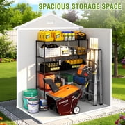 6×4.4ft Storage Shed, Enyopro Resin Sheds with Floor, All-Weather Large Tool Plastic shed with Double Lockable Door, Bike Storage Resin Shed with Window for Garden, Lawn, Patio