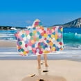 thumbnail image 2 of Yayeee Kids Hooded Towels Toddler Soft Absorbent Beach Bathing Wrap 50" x 23.5", Yellow Colorful Circles, 2 of 5