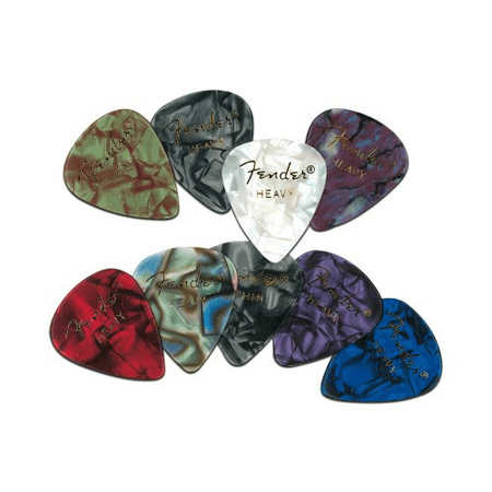 Fender Strat Intonation - Fender 351 Pearl Blue Picks - Heavy - Pkg 12
