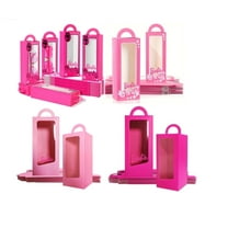 bgbcostume.com Party Favor Boxes Barbie Pink Card Stock, 8" x 4", 8 Count