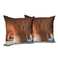 thumbnail image 6 of Ambesonne Orange Throw Pillow Cover 2 Pack, Old Brick Factory Wall, 16", Orange, 6 of 6