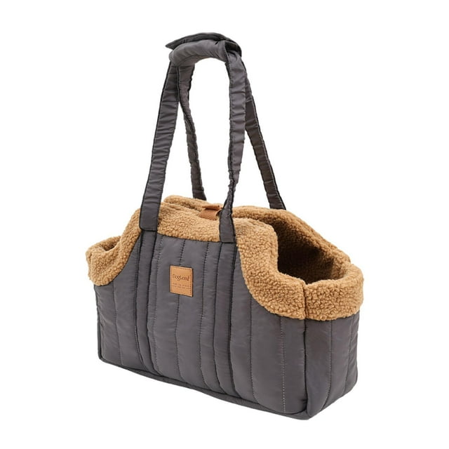 Bolsa de transporte para gatos gruesa de invierno, bolsa de transporte para gatos, gran capacidad, ligera, para exteriores, para cachorros, animales gris