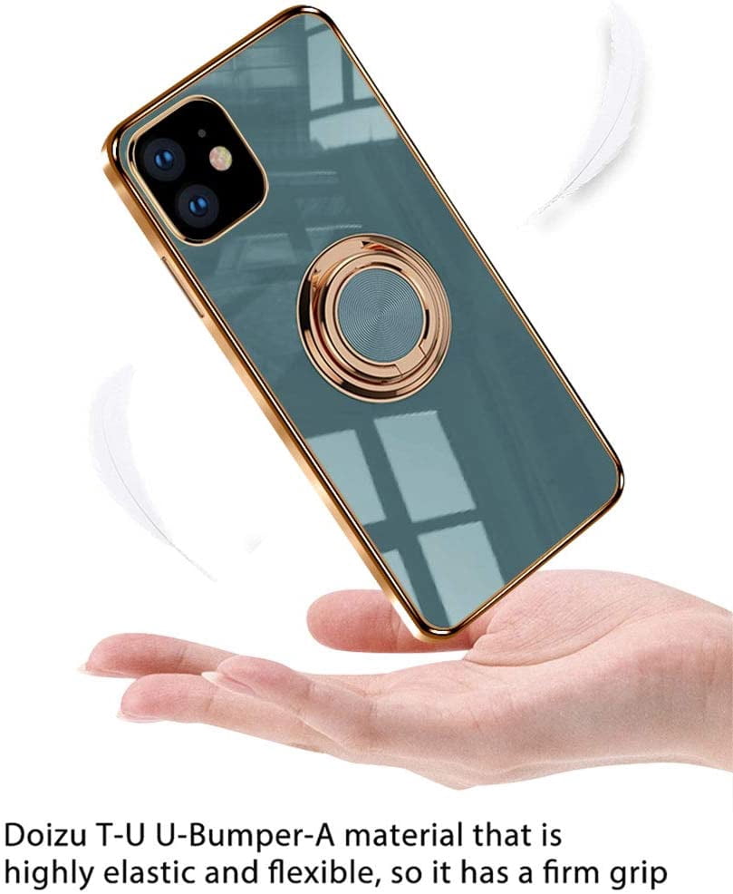 Surlong Compatible with iPhone 12 Mini Case 5.4 Inch 360°Degree Rotation Ring Holder Kickstand Support Car Mount Shockproof Soft TPU Cover Cases Designed