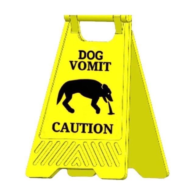 Venta de liquidación caliente Señal de vómito de gato Señal de vómito de perros Señal de advertencia de gato Decoración de gato Divertido Señal de vómito de gato Decoración de escritorio Divertido