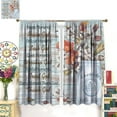 thumbnail image 3 of Wooden Cotton Flower Curtains for Kitchen,Spring Floral Rustic Country Wooden Farmhouse Flower Plant Country Botany Art Printed Nature Living Room Bedroom Window Drapes 21x63in,2 Panel Set, 3 of 6
