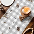 thumbnail image 3 of Rabbits Pine Cone Table Runner - 36 Inch Long Sweet Home Texture Grey Plaid Farmhouse Cotton and Linen Blended Dress Scarves Farmhouse Table Runner for Kitchen Dining, Coffee Table, 13" x 36", 3 of 8