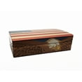 thumbnail image 4 of American Flag Keepsake Box – Handmade Carved Wood Patriotic Décor Storage Chest with Eagle Design Made in Poland, 4 of 6