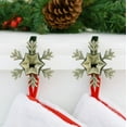 thumbnail image 2 of The Original MantleClip Stocking Holders with Removable ZINC ALLOY Holiday Icons (2-pack Snowflake, Antique Brass), 2 of 5