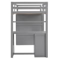 thumbnail image 4 of Gray Twin Loft Bed With Drawers, Desk, And Wardrobe. Solid Wood Build. Maximize Room Function. No Box Spring Needed Drawer , Computer Living Area. Required, 4 of 7